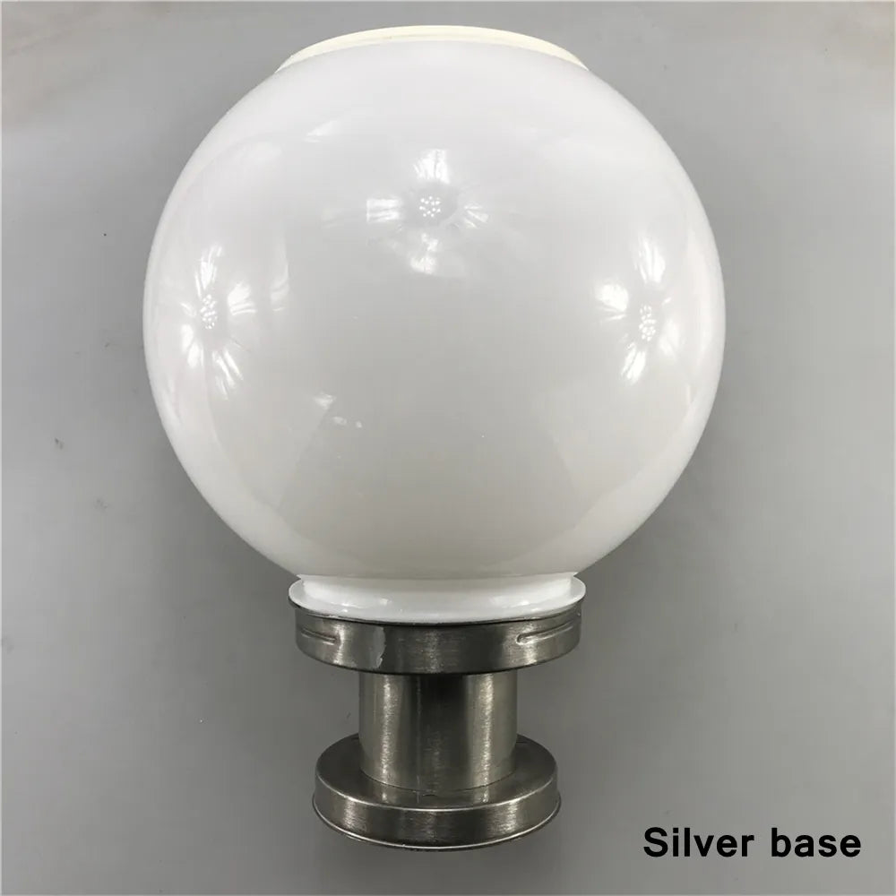 LED Round Ball Stainless Steel Solar Post Lamp Outdoor IP65 Waterproof