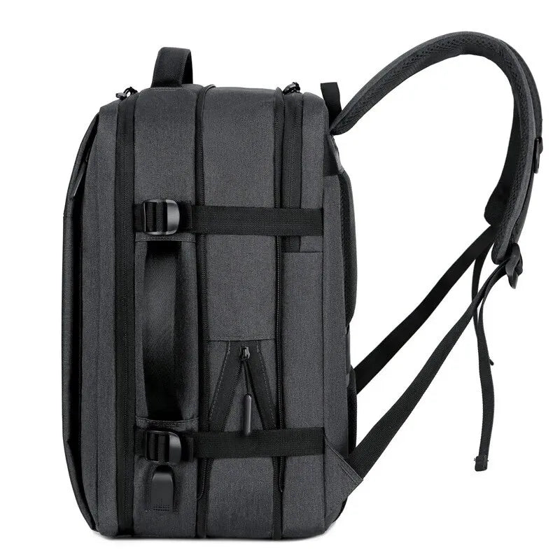 Classic Travel Backpack Men Business Backpack School Expandable USB Bag