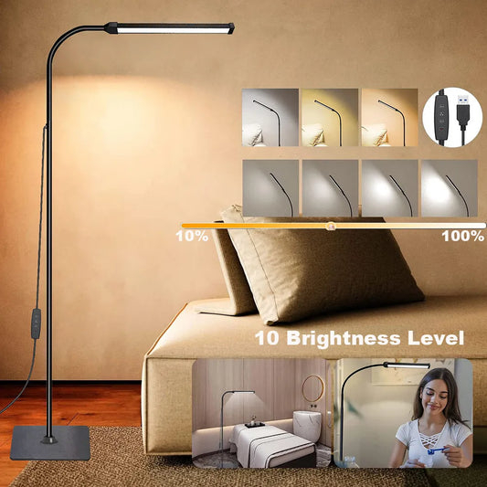 Floor Lamp For Living Room Adjustable Gooseneck Stand Light Dimmable Indoor